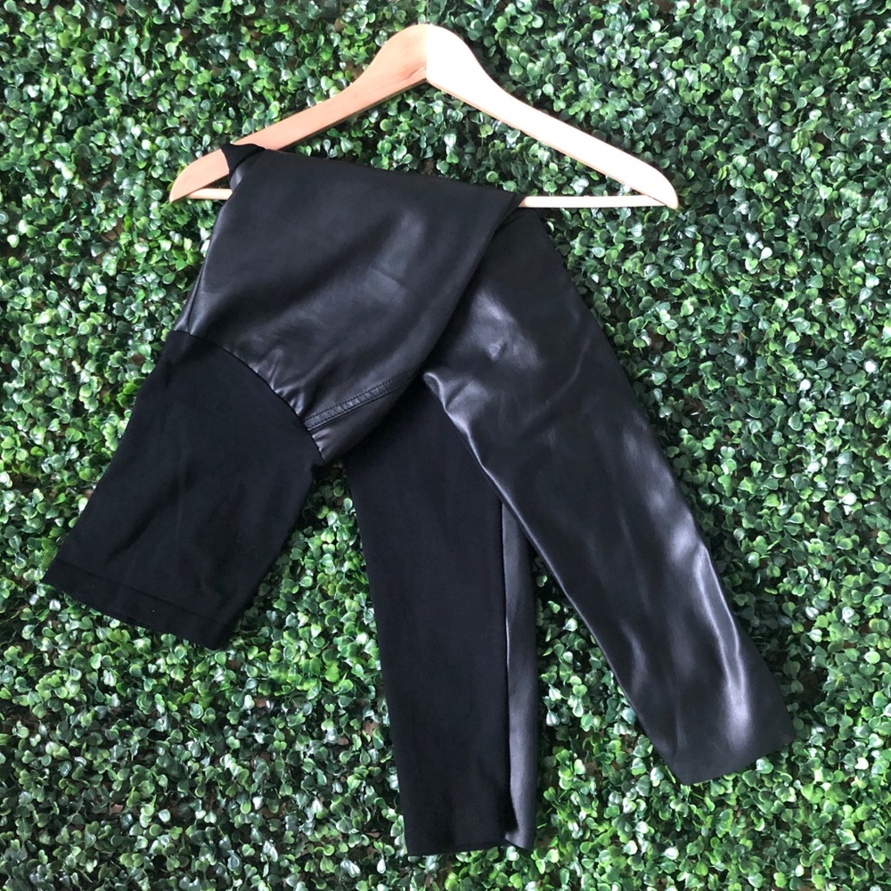 Secret Fit Belly Faux Leather Maternity Leggings